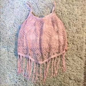 NWT pink tassel tank